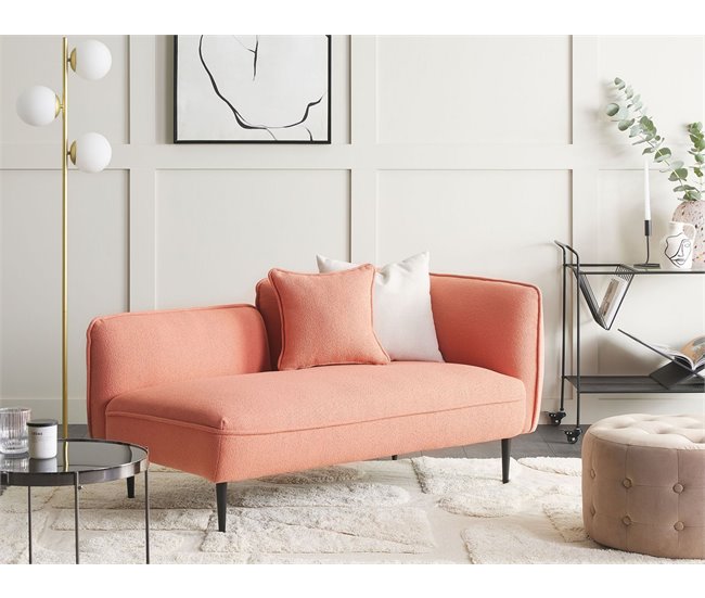 Beliani Chaise longue Bouclé CHEVANNES Beige
