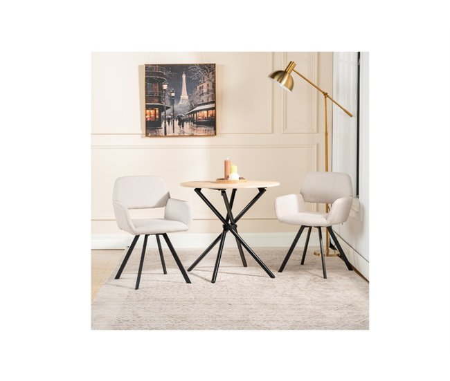 Urban Meuble Silla de comedor giratoria Beige