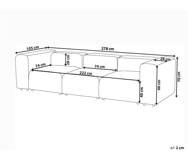 Beliani Sofá modular Bouclé FALSTERBO Beige
