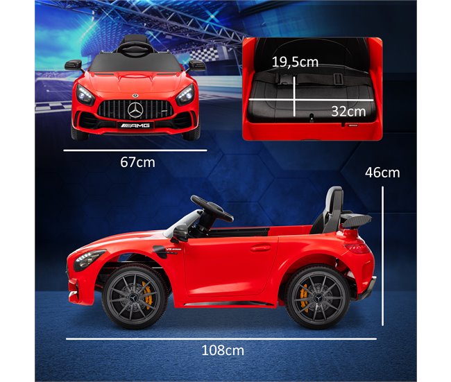 Coche Eléctrico Niños PP, Metal AIYAPLAY Rojo