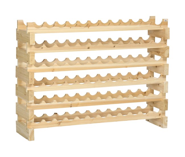 Botellero para Vino Madera de Abeto HOMCOM, hogar - cocina Marron