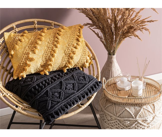 Beliani Cojín decorativo AYROOR 2er Set Mostaza