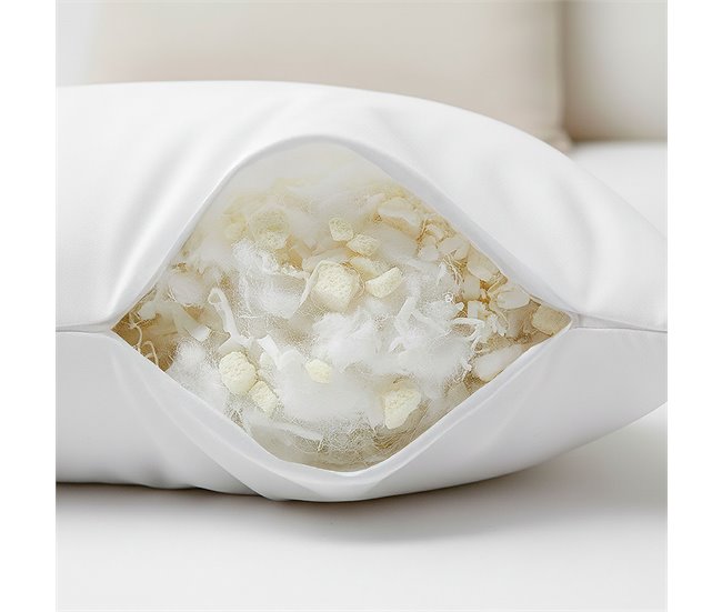 Pack 2 Almohadas Fibra y Viscoelástica Tejido Strech Aloe Vera 70x40 Blanco/ Gris