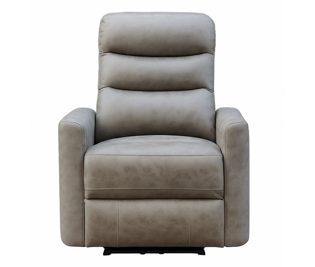 Butaca Reclinable Madera Tapizado Resistente Diseño Moderno Cancun Cemento