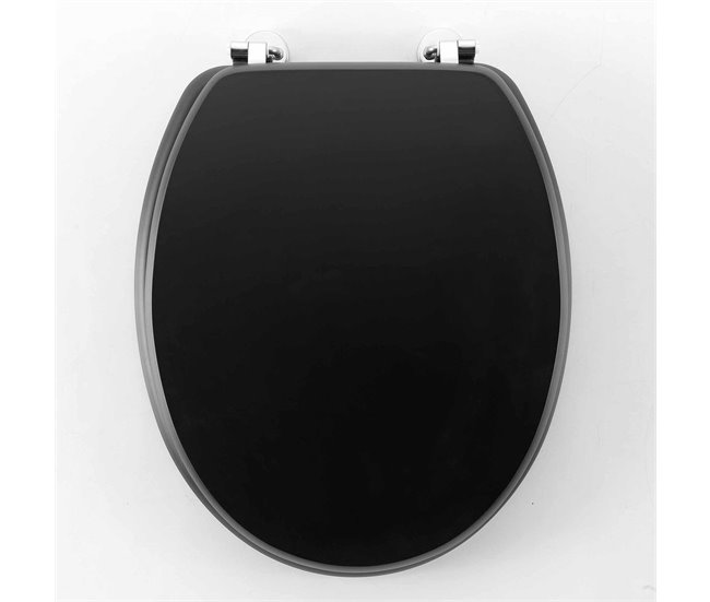 Well Home Asiento de Inodoro con tapa Negro