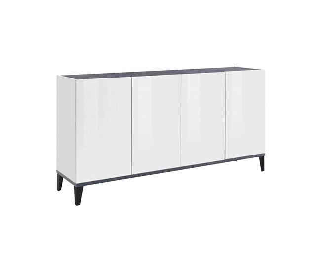Aparador efecto madera 160 Blanco/ Gris