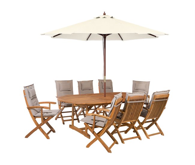 Beliani Conjunto de comedor MAUI Gris Oscuro