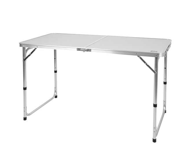 Aktive Mesa plegable camping ajustable en altura y antideslizante Gris