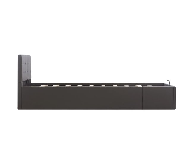 Cama canapé hidráulica cuero sintético 90x200 Gris