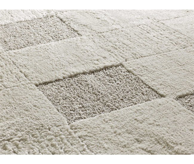 Alfombra con relieve y diseño geométrico VERONA - ATTICGO 160x230 Crema