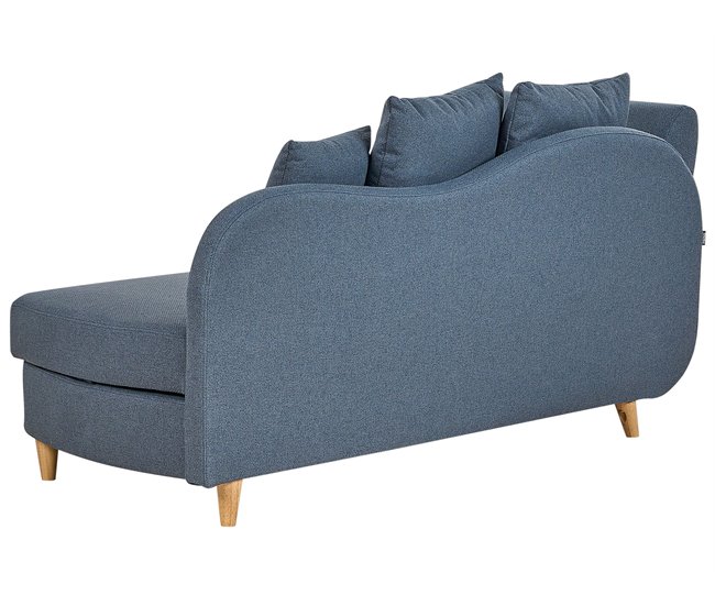 Beliani Chaise longue izquierdo Lino sintético MERI Azul