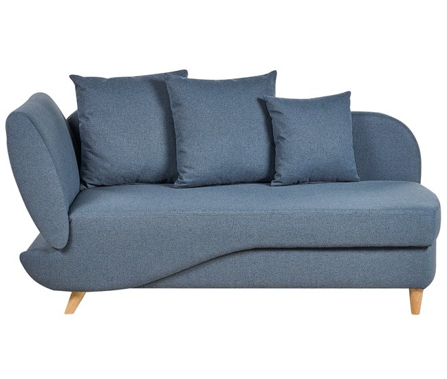 Beliani Chaise longue izquierdo Lino sintético MERI Azul