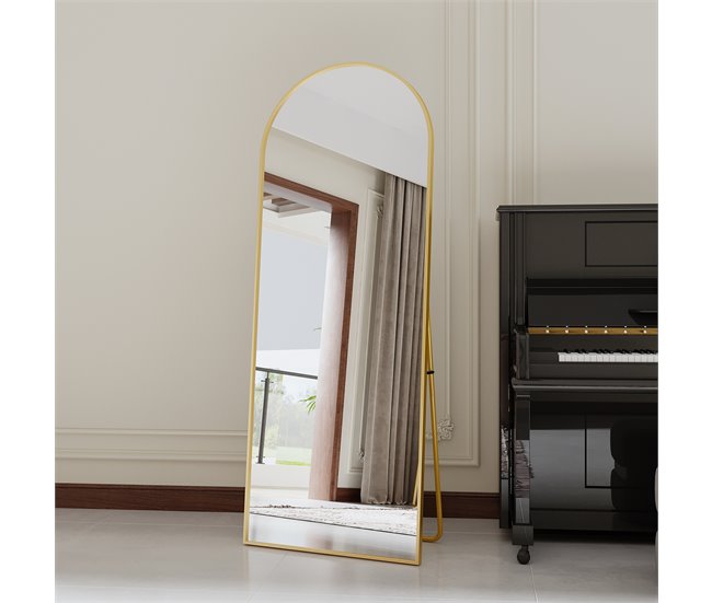 Espejo de suelo, de pared, inclinable, para salón 60x165 Dorado