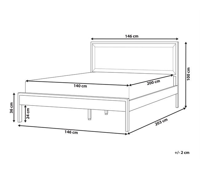 Beliani Cama con somier MDF ERVILLERS Marron