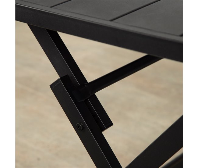 Aktive Conjunto plegable de jardín con mesa y 2 sillas de acero Negro