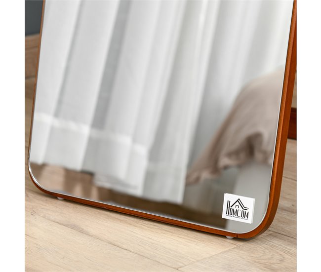Espejo de Pie Madera de Pino, Vidrio HOMCOM, hogar - decoración 37x43 Marron