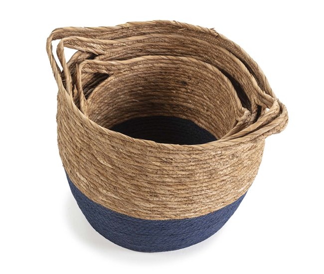 Set de 3 cestas Anxo Azul