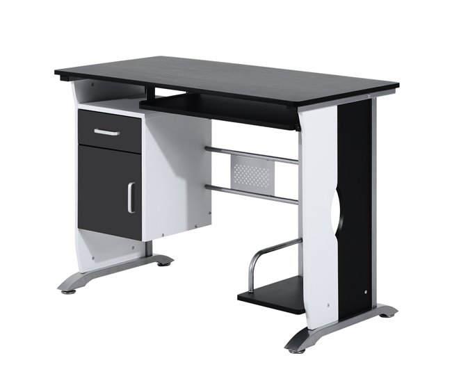 Mesa de Ordenador MDF,Metal HOMCOM, oficina - escritorios 100x52 Negro