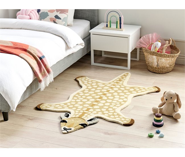 Beliani Alfombra para niños YONA Beige