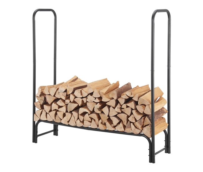 Soporte para leña Kwethluk acero Negro