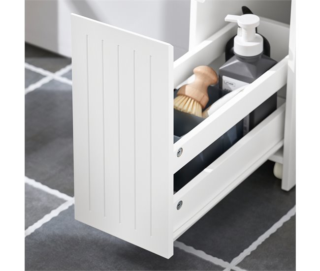 Estantería Estrecha para Nichos para Baño BZR111-W SoBuy Blanco