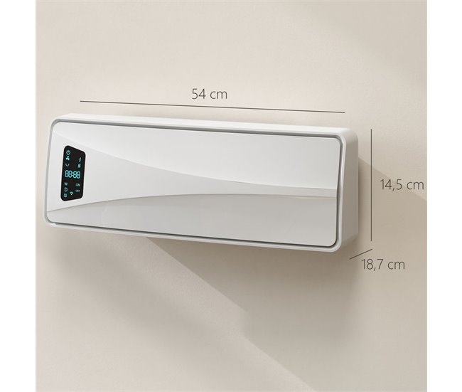 Calentador Eléctrico Pared ABS, PA HOMCOM, hogar - climatización Blanco