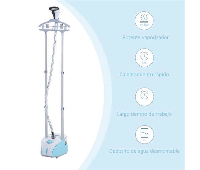 Plancha de Vapor ABS, PP HOMCOM Azul