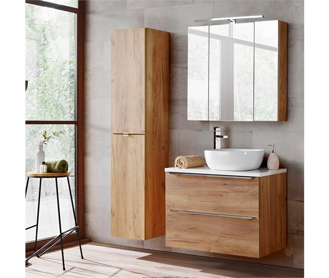 Columna de pared 2 puertas April Madera 35 Blanco