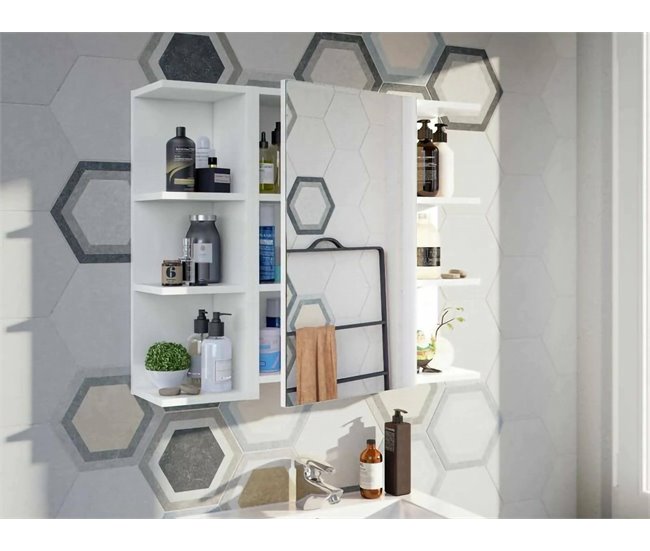 Armario mural efecto madera 40 Blanco Brillo
