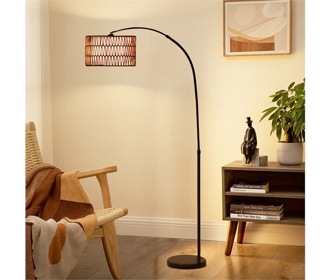 Lámpara de Pie Metal HOMCOM, hogar - iluminación Negro