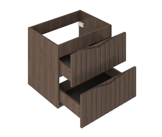 Conjunto de muebles con doble lavabo 2 compartimientos y columna Siena Madera