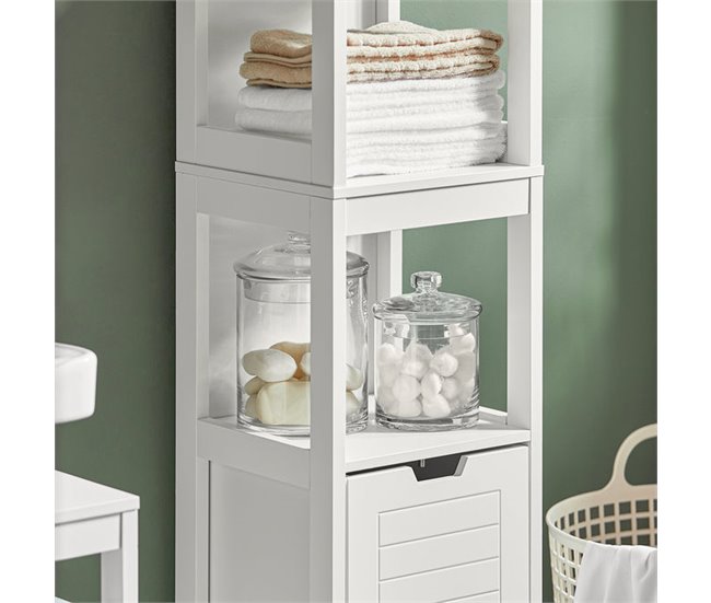 Mueble Columna de baño FRG126-W SoBuy Blanco