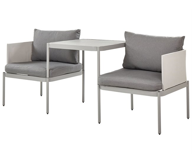Beliani Conjunto longue TERRACINA Gris Claro