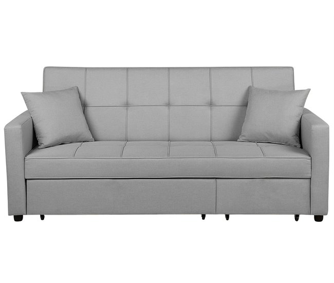 Beliani Sofá de 3 plazas Poliéster GLOMMA Gris Claro