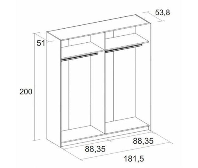 Armario  puertas correderas 182 Blanco