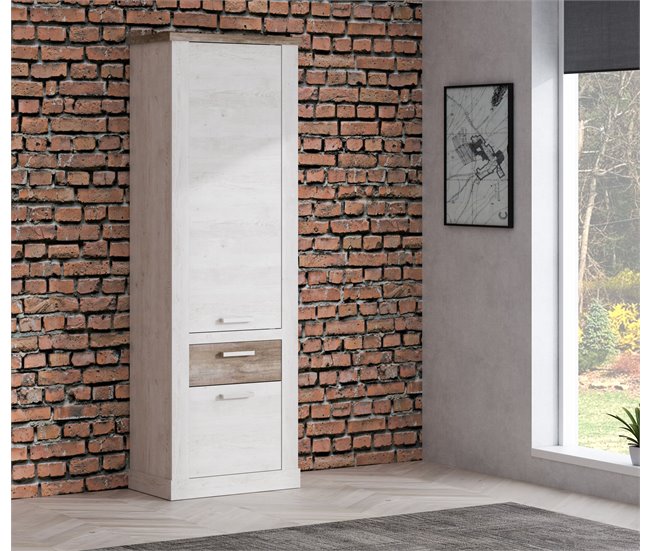 Estantería 1 puerta y 2 cajones VERONA Roble