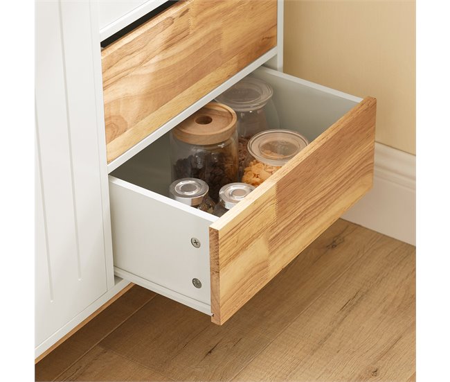 Aparador de Cocina Recibidor 3 Puertas y 2 Cajones FSB75-WN SoBuy Blanco