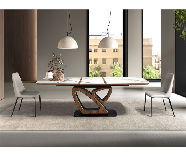 ANGEL CERDA Silla polipiel gris claro Gris