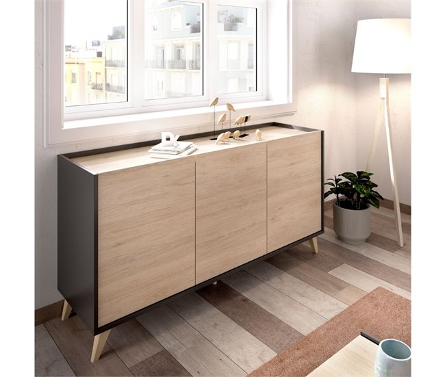 Aparador de  puertas Ness 155 Grafito