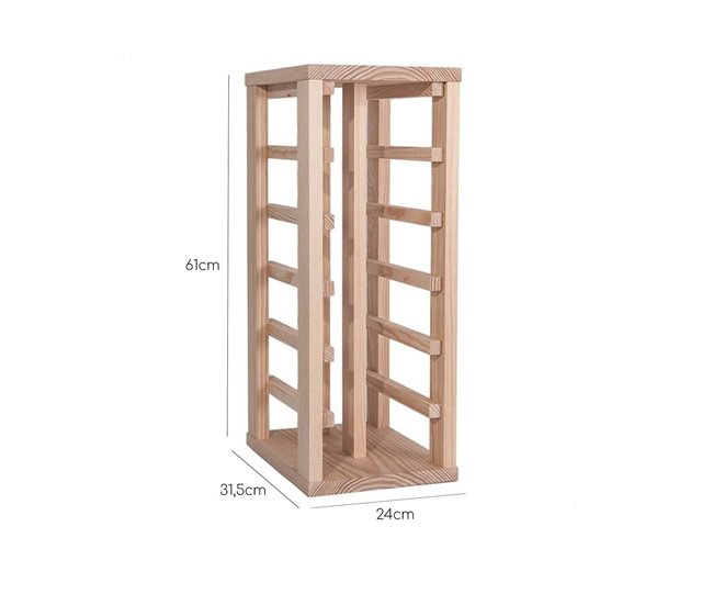 Botellero de estante bajo Natural