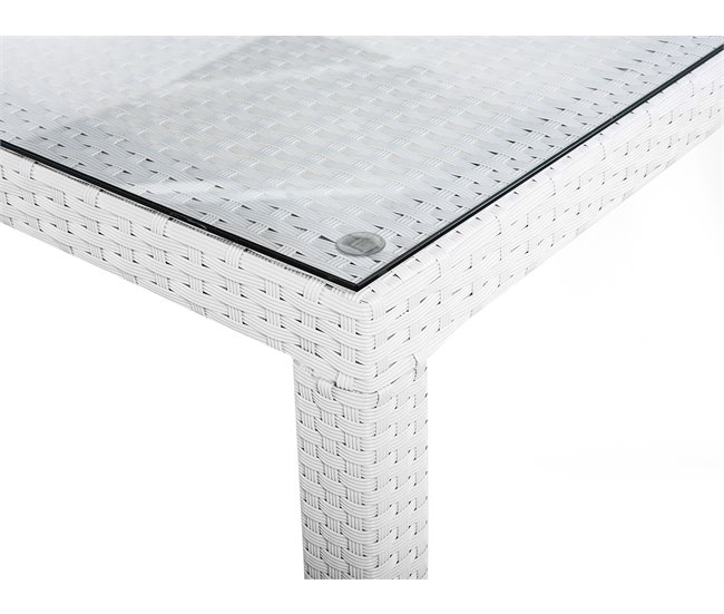 Beliani Mesa de jardín ITALY 100x220 Blanco