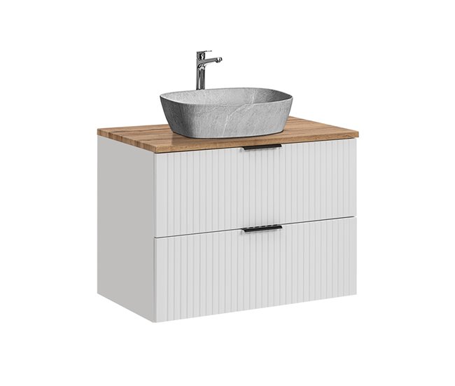 Mueble lavabo individual efecto piedra de Adriel Blanco