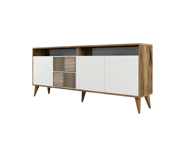 Aparador efecto madera 180 Blanco/ Madera