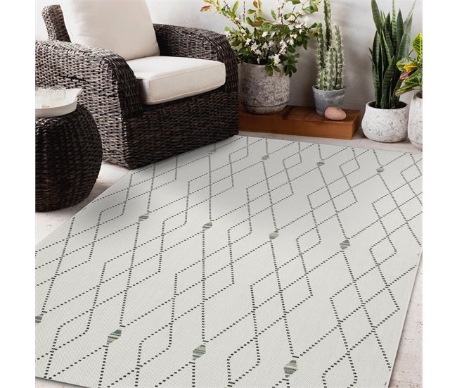 Alfombra de cuerda sisal COLOR Rombos 200x290 Gris