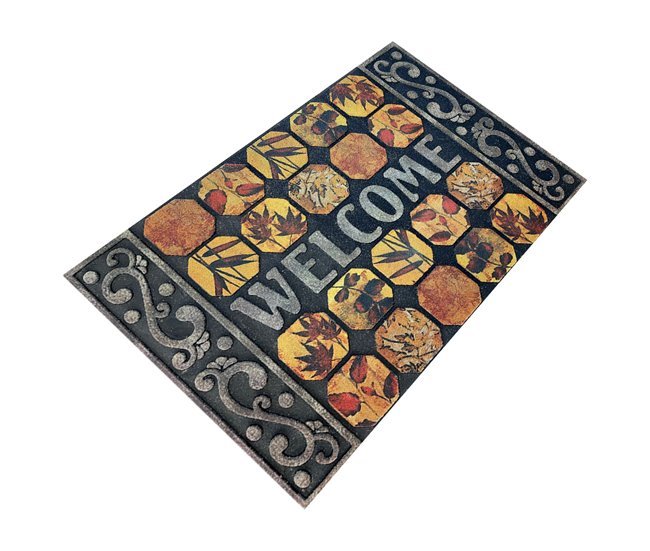 Acomoda Textil – Felpudo de Entrada, Alfombra Rectangular de Goma Gris