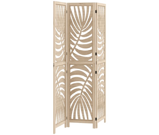 Biombo Madera de Paulownia HOMCOM, hogar - decoración Marron