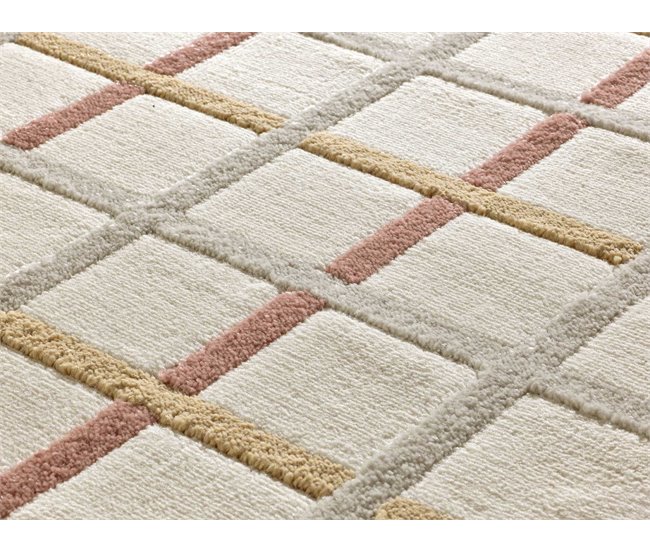 Alfombra de cuadros con relieve KARISMA - ATTICGO 133x190 Gris