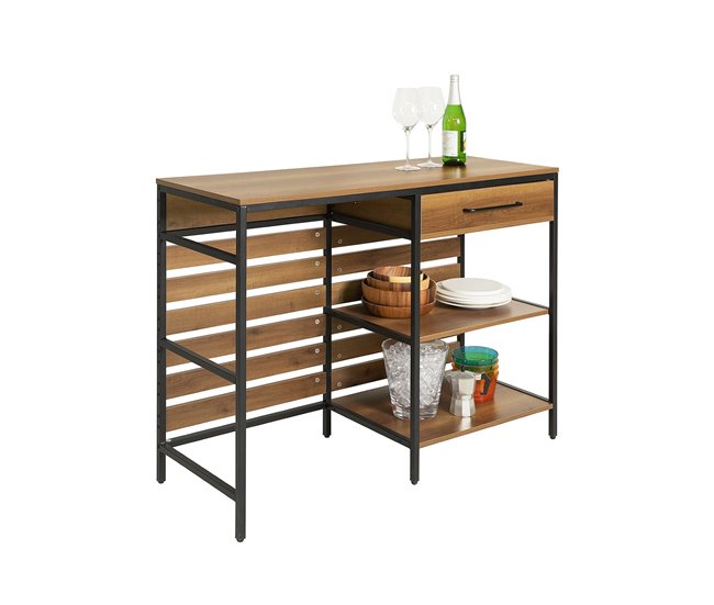 Aparador de Comedor con Cajón y 2 Estantes FSB71-PF SoBuy Natural