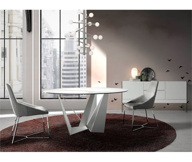 ANGEL CERDA Silla tela gris Aluminio