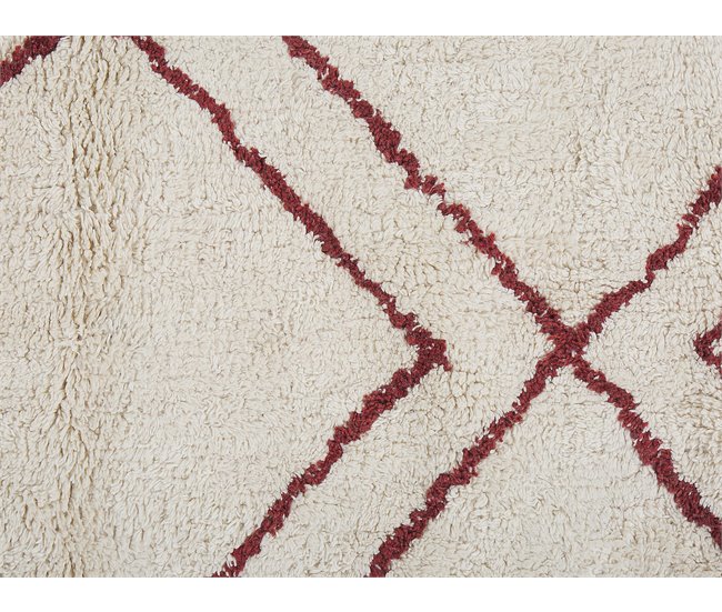 Beliani Alfombra de pelo corto KENITRA Blanco/ Beige